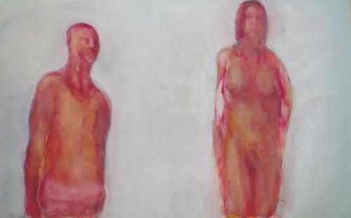 Couple - acrylique sur toile 125 X 206 cm 2001