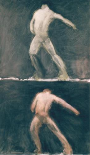 Figures répétées - acrylique sur toile 121 X 205 cm 2001