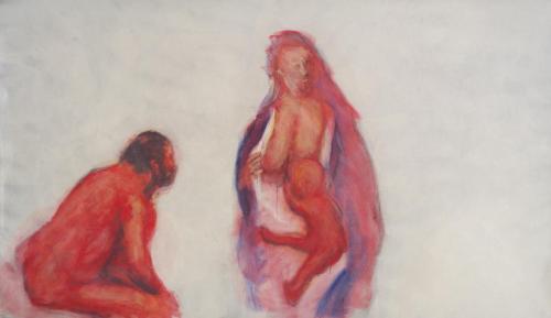 Nativité - acrylique sur toile 125 X 207 cm 2001