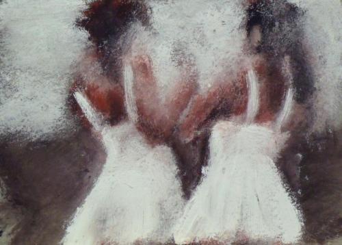 Ballerines - acrylique sur papier 17 X 12 cm 2012