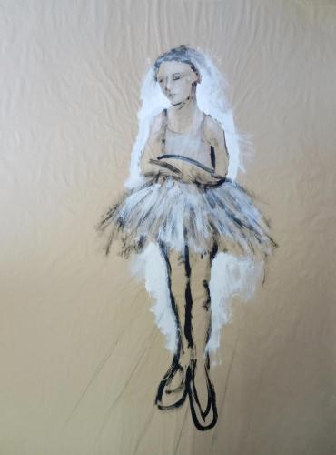 Danseuse - acrylique sur papier kraft 100X 120 cm 2023