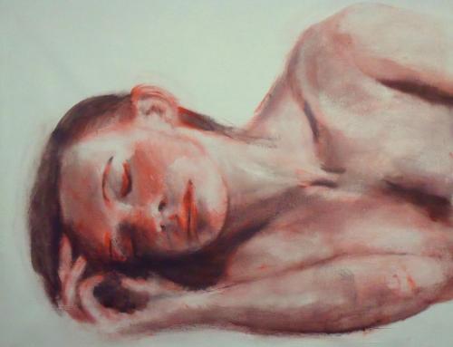 Femme endormie - acrylique sur toile 113 X 90 cm 2012