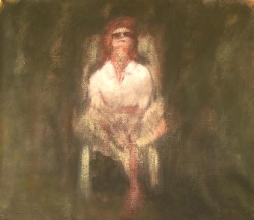 Femme prenant le soleil 2 - acrylique sur toile 2008