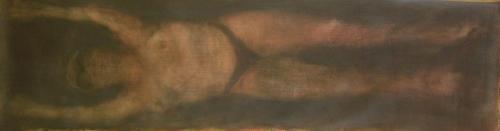 Nageuse - acrylique sur toile 150 X 39 cm 2007