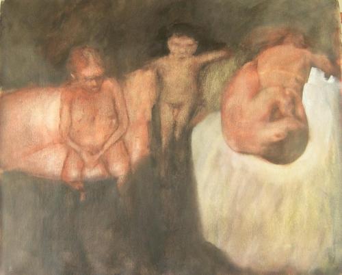 Quatre personnages - acrylique sur toile 120 X 102 cm 2006
