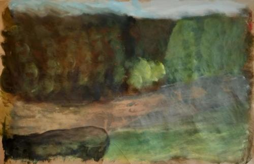 Semois - acrylique sur papier kraft 160 X 100 cm 2023
